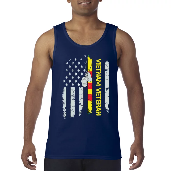 Army Vietnam Veteran Usa Flag Veteran Vietnam Army Tank Top