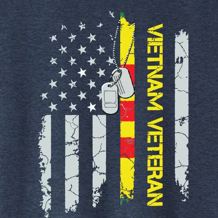 Army Vietnam Veteran Usa Flag Veteran Vietnam Army Women's Crop Top Tee