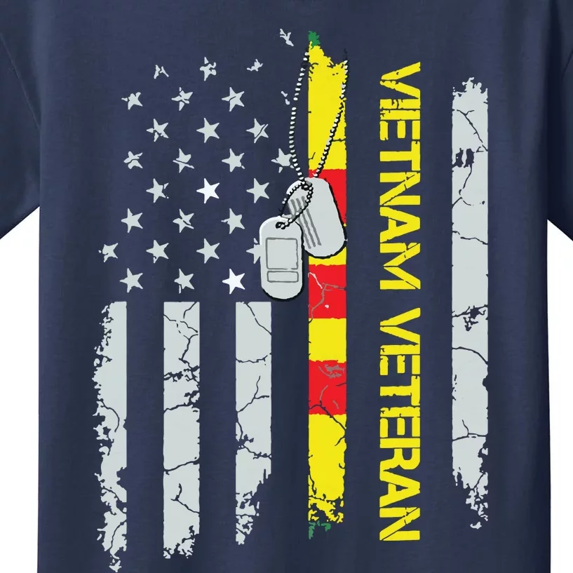 Army Vietnam Veteran Usa Flag Veteran Vietnam Army Kids T-Shirt