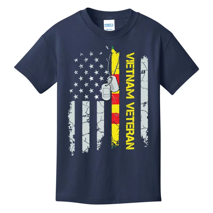 Army Vietnam Veteran Usa Flag Veteran Vietnam Army Kids T-Shirt