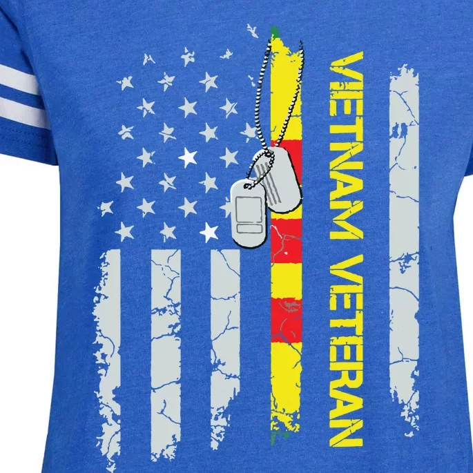 Army Vietnam Veteran Usa Flag Veteran Vietnam Army Enza Ladies Jersey Football T-Shirt