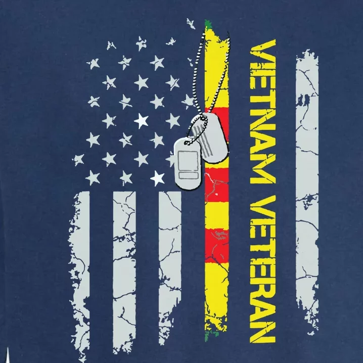 Army Vietnam Veteran Usa Flag Veteran Vietnam Army Garment-Dyed Sweatshirt