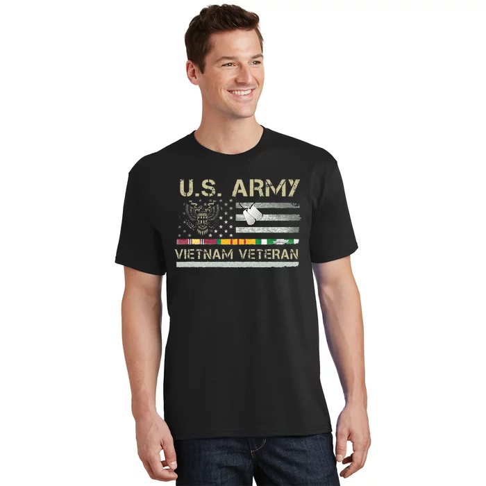 Army Vietnam Veteran USA Flag Veteran Vietnam Army T-Shirt