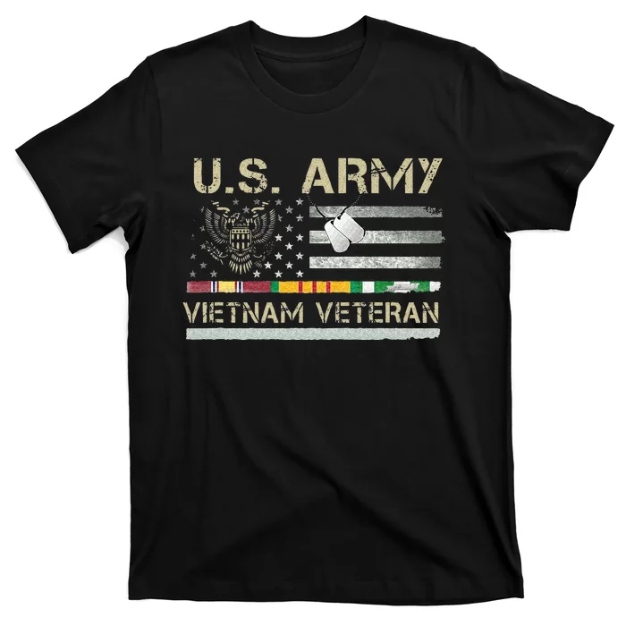 Army Vietnam Veteran USA Flag Veteran Vietnam Army T-Shirt