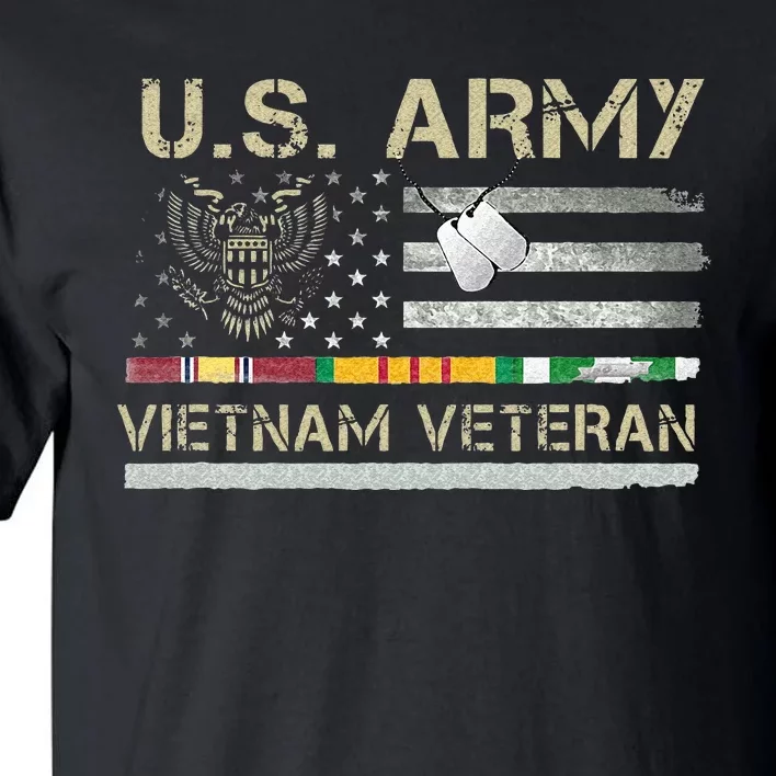 Army Vietnam Veteran USA Flag Veteran Vietnam Army Tall T-Shirt