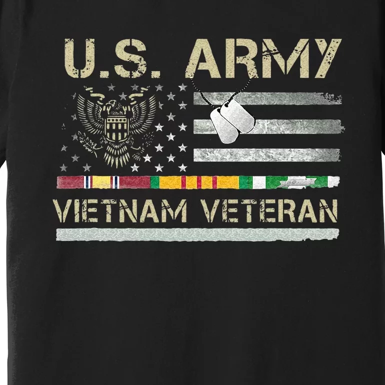 Army Vietnam Veteran USA Flag Veteran Vietnam Army Premium T-Shirt