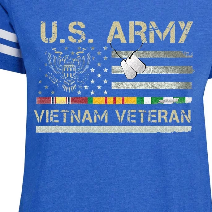 Army Vietnam Veteran USA Flag Veteran Vietnam Army Enza Ladies Jersey Football T-Shirt