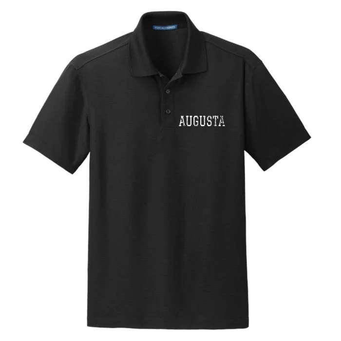 Augusta Vintage White Text Apparel Dry Zone Grid Performance Polo