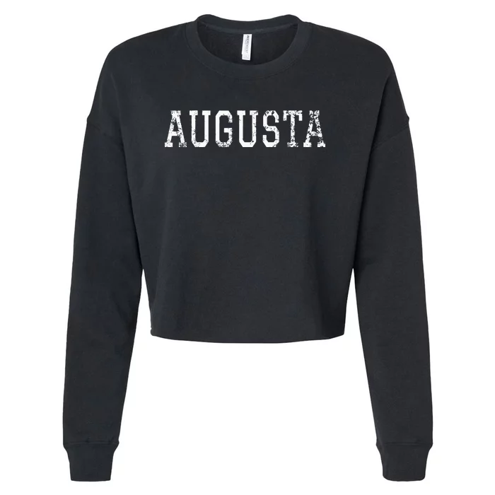 Augusta Vintage White Text Apparel Cropped Pullover Crew