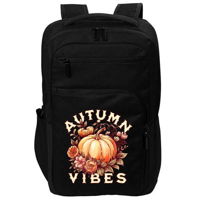 Autumn Vibes Women Pumpkin Fall Graphic Thanksgiving Impact Tech Backpack