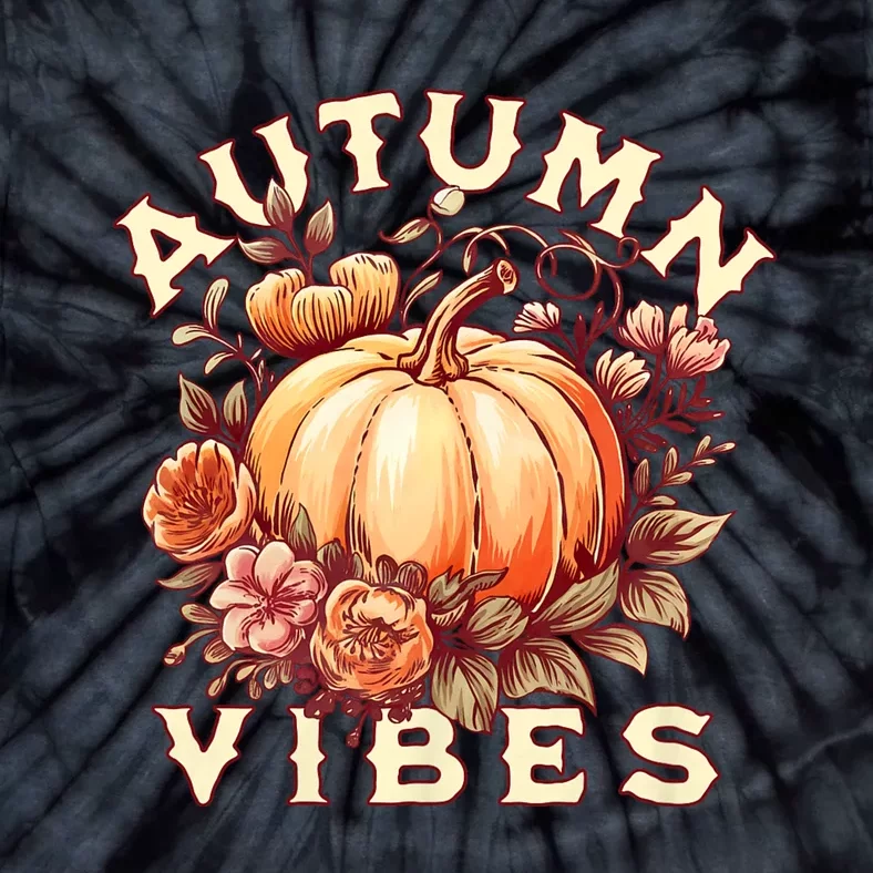 Autumn Vibes Women Pumpkin Fall Graphic Thanksgiving Tie-Dye T-Shirt