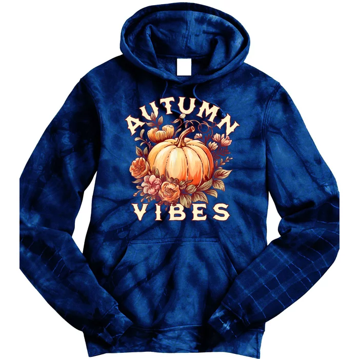 Autumn Vibes Women Pumpkin Fall Graphic Thanksgiving Tie Dye Hoodie