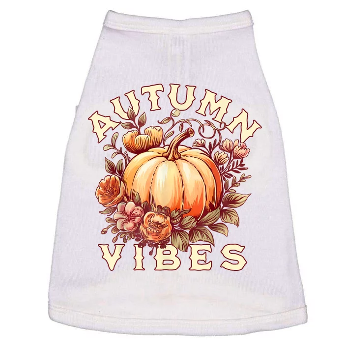 Autumn Vibes Women Pumpkin Fall Graphic Thanksgiving Doggie Tank