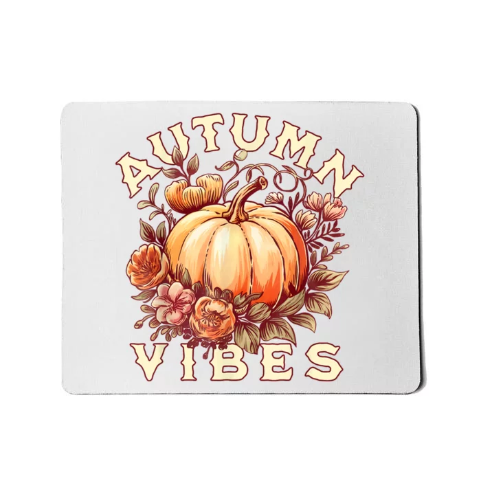 Autumn Vibes Women Pumpkin Fall Graphic Thanksgiving Mousepad