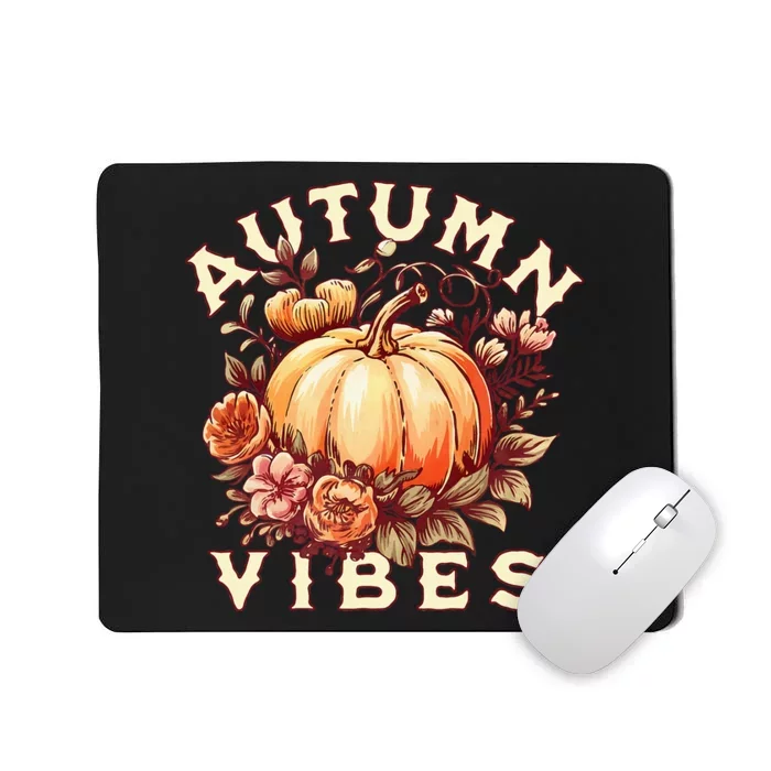 Autumn Vibes Women Pumpkin Fall Graphic Thanksgiving Mousepad