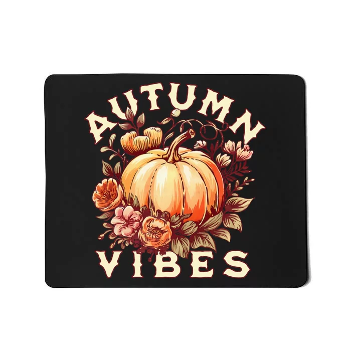 Autumn Vibes Women Pumpkin Fall Graphic Thanksgiving Mousepad