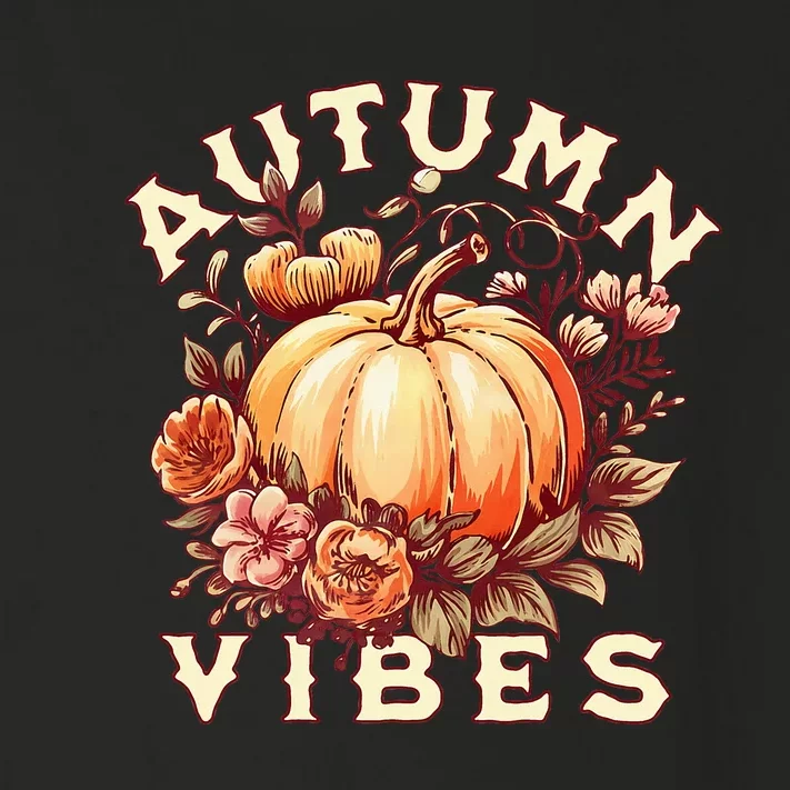 Autumn Vibes Women Pumpkin Fall Graphic Thanksgiving Toddler Long Sleeve Shirt