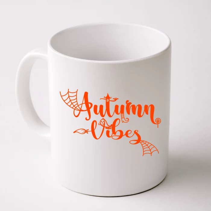 Autumn Vibes With Spooky Design Graphics Cute Gift Front & Back Coffee Mug