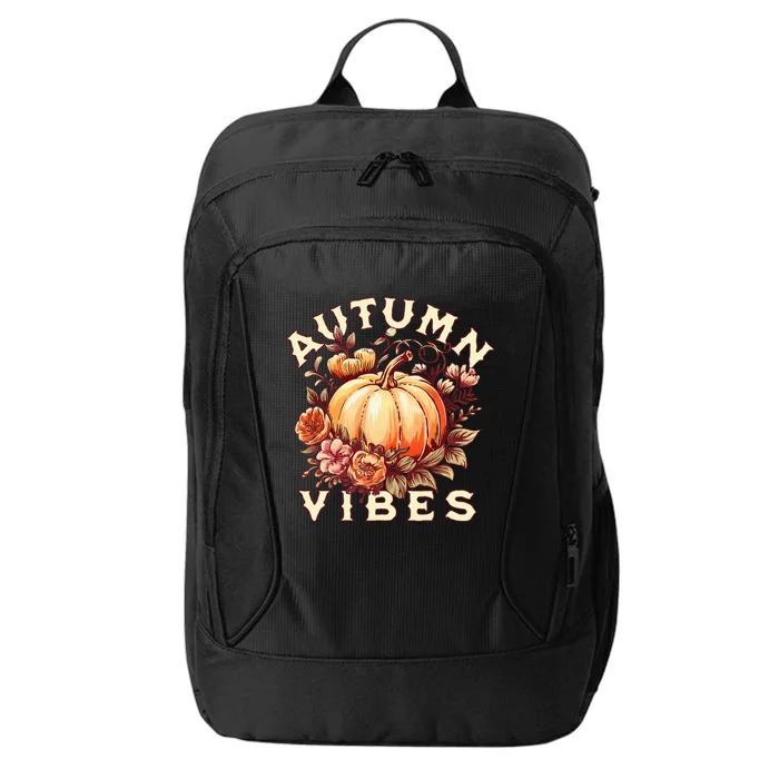 Autumn Vibes Women Pumpkin Fall Graphic Thanksgiving City Backpack