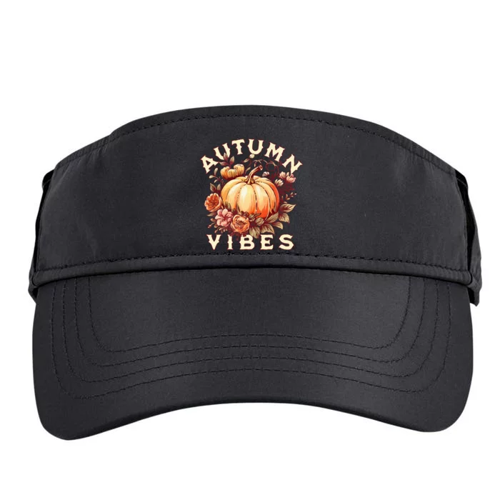 Autumn Vibes Women Pumpkin Fall Graphic Thanksgiving Adult Drive Performance Visor