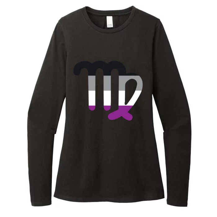 Asexual Virgo Zodiac Sign Asexual Pride Flag Gift Womens CVC Long Sleeve Shirt