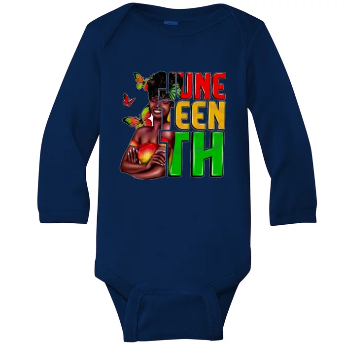 Afro Woman 1865 Juneteenth Baby Long Sleeve Bodysuit