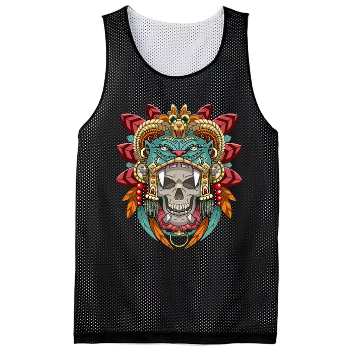 Aztec Warrior Ancient Civilization Mexican Aztec Mesh Reversible Basketball Jersey Tank