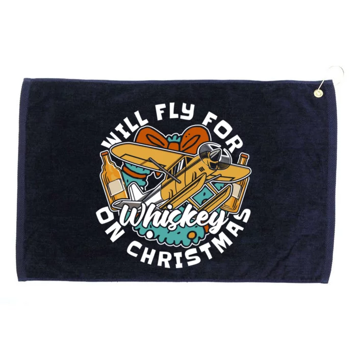 Aviator Whisky Aviation Airplane Aircraft Pilot Christmas Gift Grommeted Golf Towel