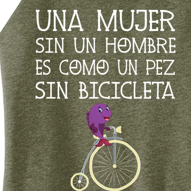 A Without A Is Like A Fish Without Bicycle 8 March Great Gift Women’s Perfect Tri Rocker Tank