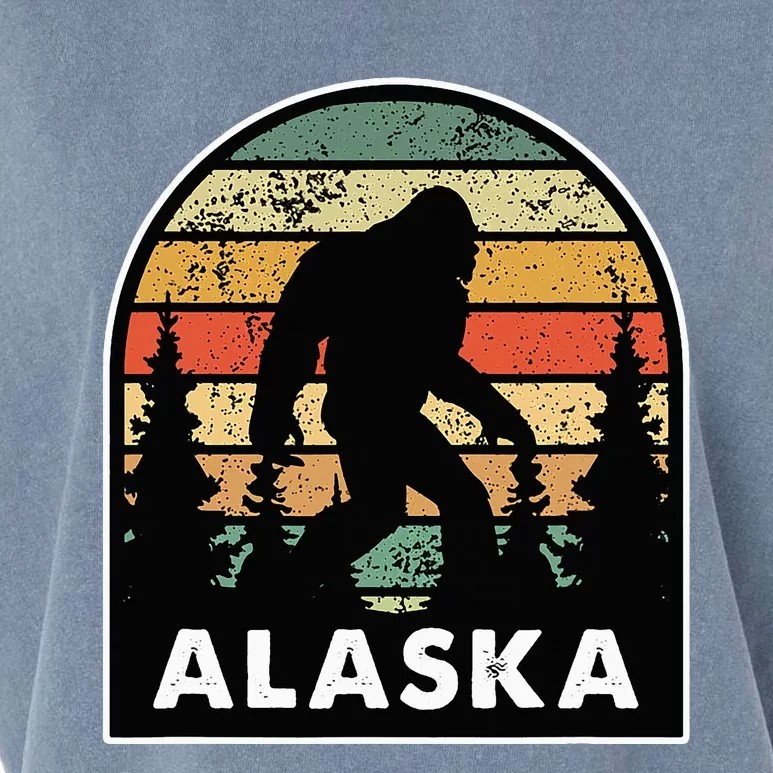 Alaska With A Bigfoot Or A Sasquatch Garment-Dyed Women's Muscle Tee