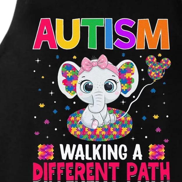 Autism Walking A Different Path Support Autism Warriors Ladies Tri-Blend Wicking Tank