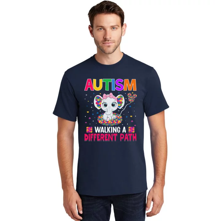 Autism Walking A Different Path Support Autism Warriors Tall T-Shirt