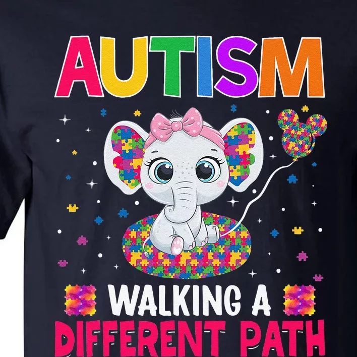 Autism Walking A Different Path Support Autism Warriors Tall T-Shirt