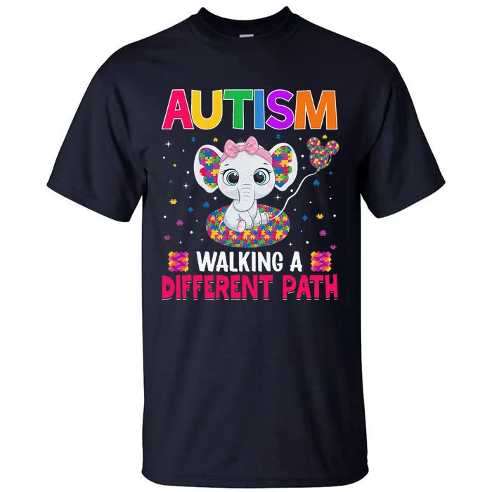 Autism Walking A Different Path Support Autism Warriors Tall T-Shirt