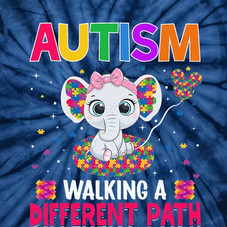 Autism Walking A Different Path Support Autism Warriors Tie-Dye T-Shirt