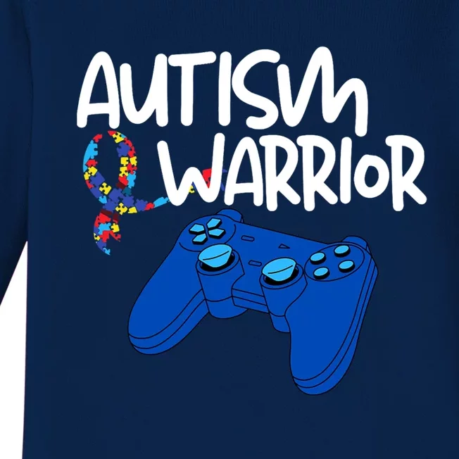 Autism Warrior Awareness Month Gaming Themed Video Gamer Great Gift Baby Long Sleeve Bodysuit