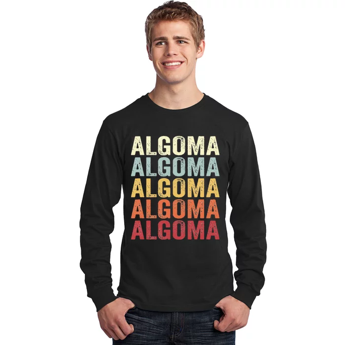 Algoma Wisconsin Algoma Wi Retro Vintage Text Long Sleeve Shirt