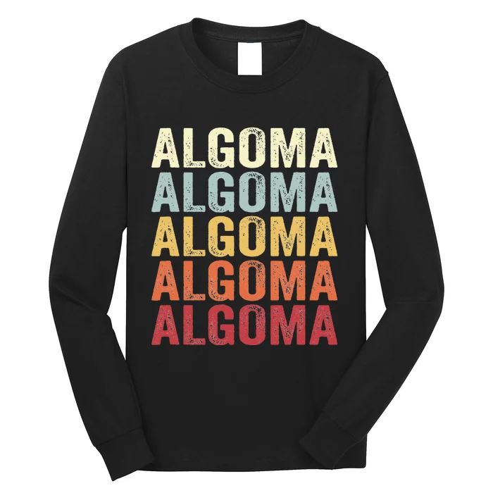 Algoma Wisconsin Algoma Wi Retro Vintage Text Long Sleeve Shirt