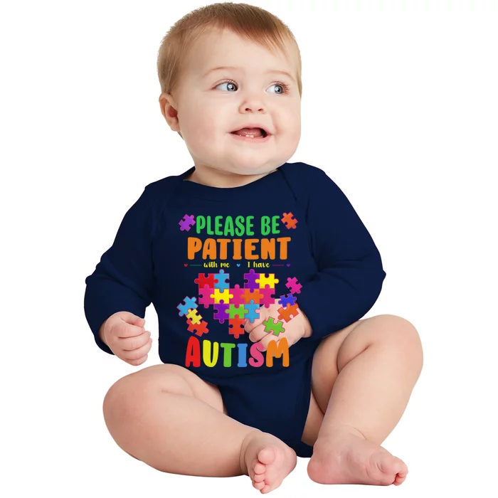 Autism Warriors Awareness Month Autistic Support Patience Gift Baby Long Sleeve Bodysuit