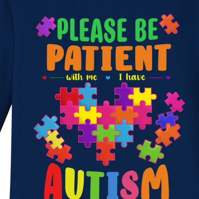 Autism Warriors Awareness Month Autistic Support Patience Gift Baby Long Sleeve Bodysuit