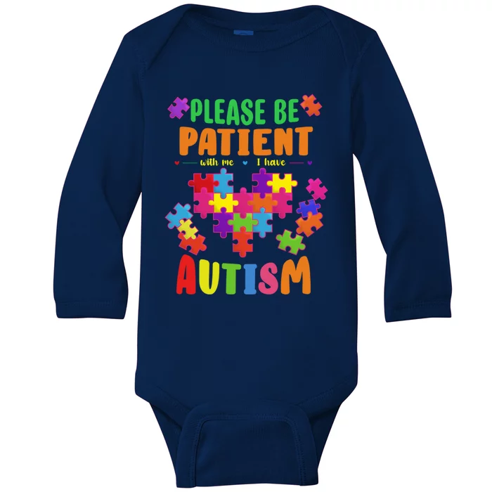 Autism Warriors Awareness Month Autistic Support Patience Gift Baby Long Sleeve Bodysuit