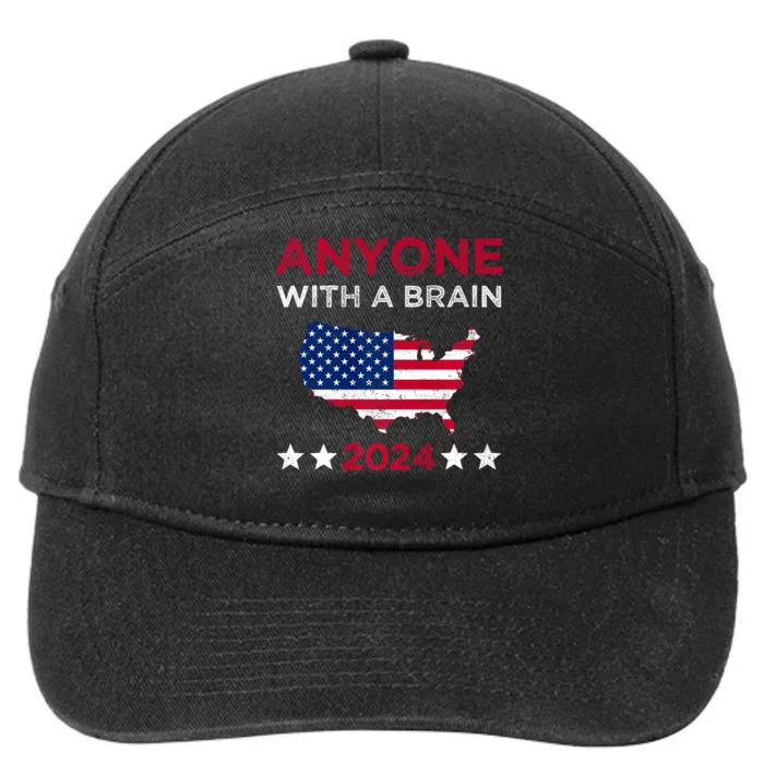 Anyone With A Brain Funny Anti Biden 7-Panel Snapback Hat