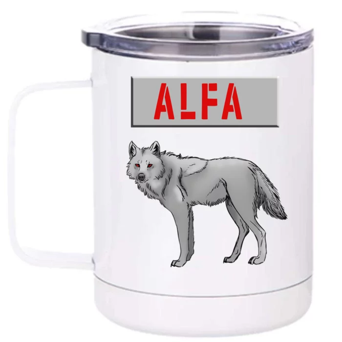 ALFA Wolf Front & Back 12oz Stainless Steel Tumbler Cup