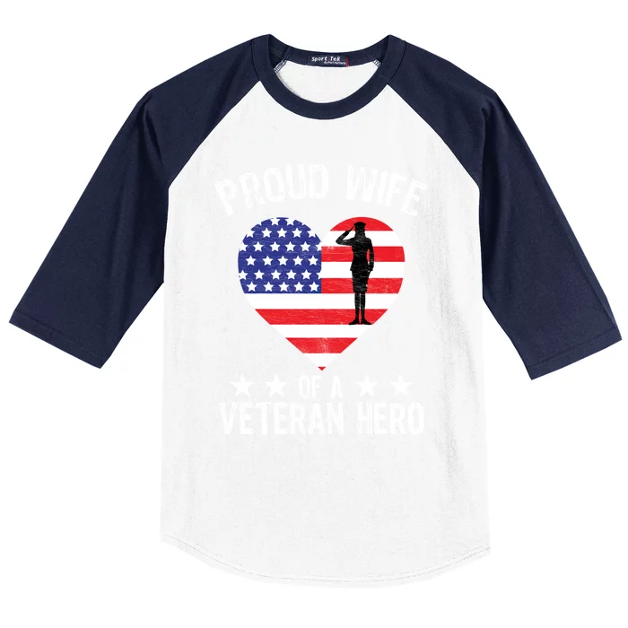 America Wife American Flag Veterans Day Patriotic Great Gift Baseball Sleeve Shirt