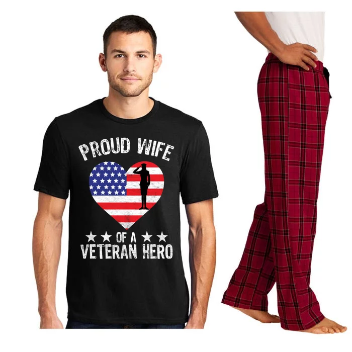 America Wife American Flag Veterans Day Patriotic Gift Pajama Set