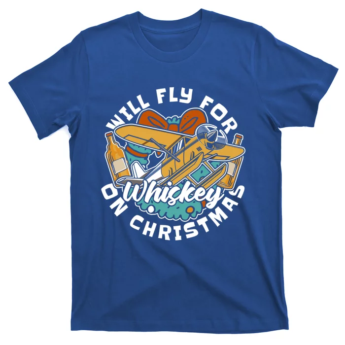 Aviator Whisky Aviation Airplane Aircraft Pilot Christmas Gift T-Shirt