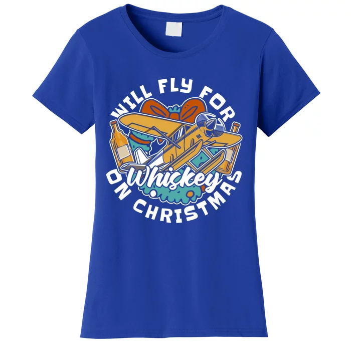 Aviator Whisky Aviation Airplane Aircraft Pilot Christmas Gift Women's T-Shirt