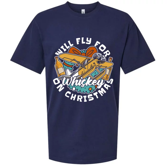 Aviator Whisky Aviation Airplane Aircraft Pilot Christmas Gift Sueded Cloud Jersey T-Shirt