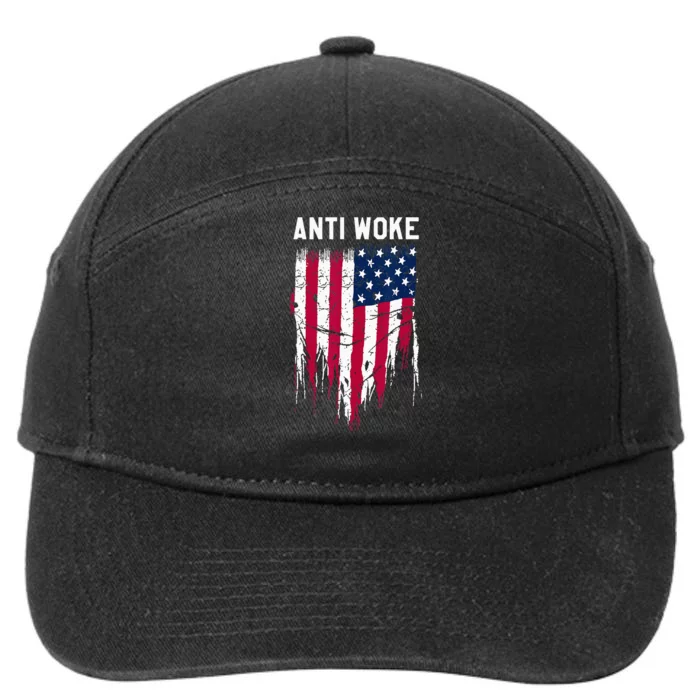 Anti Woke American Flag Patriotic Cancel Cancel Culture 7-Panel Snapback Hat