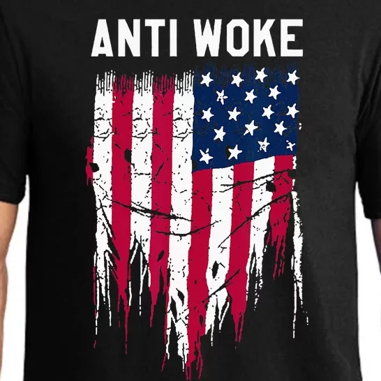 Anti Woke American Flag Patriotic Cancel Cancel Culture Pajama Set